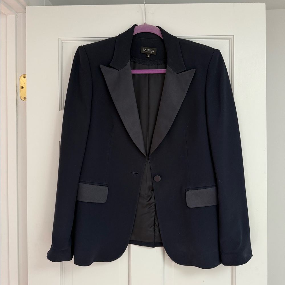 Black La Perla tuxedo jacket with Satin Lapels